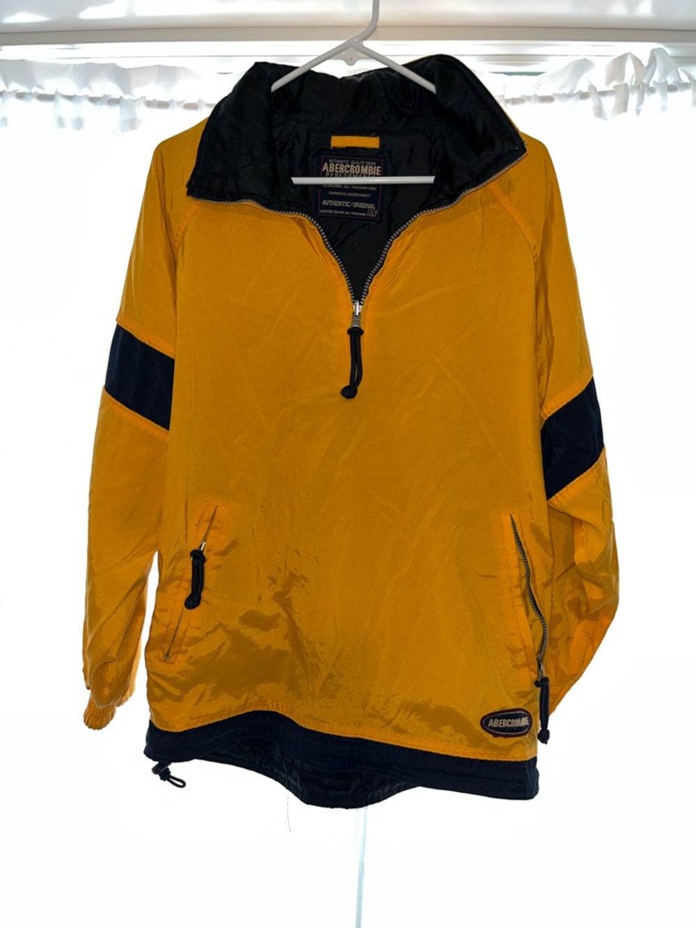 Abercrombie & Fitch Yellow and Black Performance Pullover Jacket